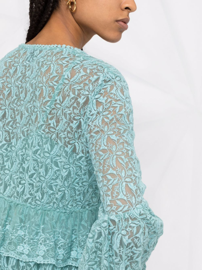 Pinko Lace Babydoll Dress In Grün