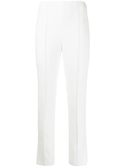 Shop Cinq À Sept Brianne Slim-fit Trousers In Weiss