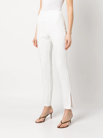 Shop Cinq À Sept Brianne Slim-fit Trousers In Weiss