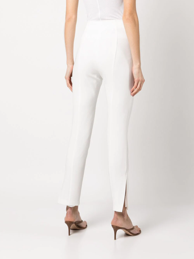 Shop Cinq À Sept Brianne Slim-fit Trousers In Weiss