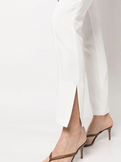 Shop Cinq À Sept Brianne Slim-fit Trousers In Weiss