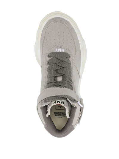 Shop Miharayasuhiro High-top Lace-up Sneakers In Grey