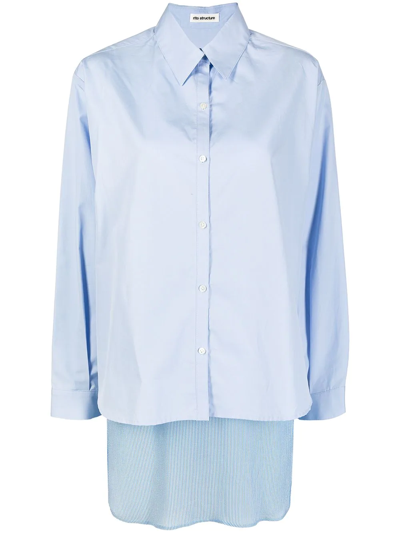 Layered Shirt-camisole Top In Blau