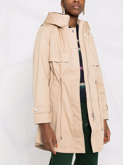 Shop Woolrich Havice Zip-front Parka Coat In Nude