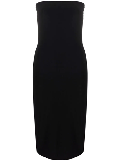 Norma Kamali Strapless Knee-length Fitted Dress In Black