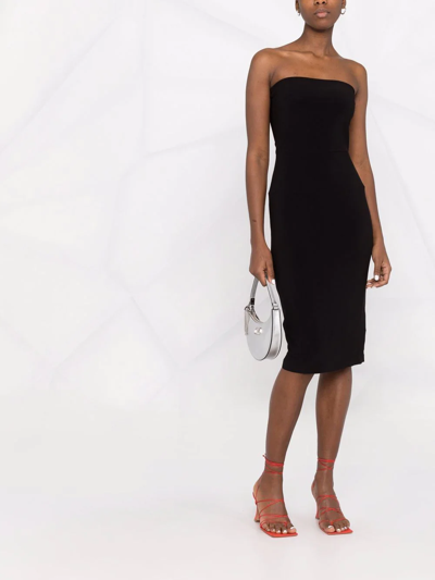 Norma Kamali Strapless Knee-length Fitted Dress In Black