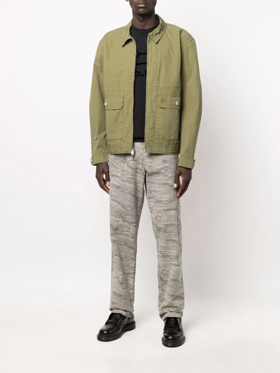 Woolrich Zip-up Bomber Jacket In Green