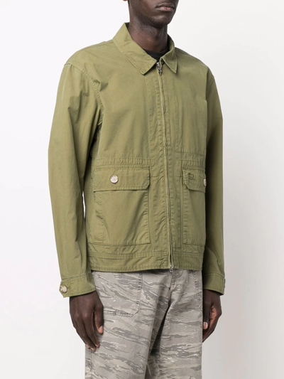 Shop Woolrich Zip-up Bomber Jacket In Green