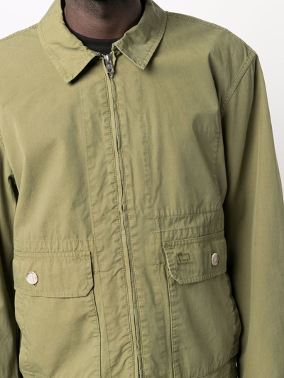 Woolrich Zip-up Bomber Jacket In Green