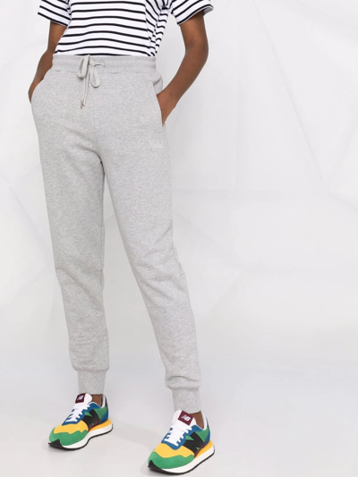 Woolrich Logo-embroidered Track Pants In Grau