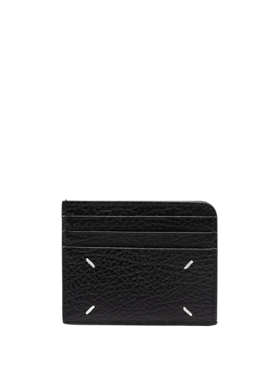 Shop Maison Margiela Four-stitch Leather Card Holder In Schwarz