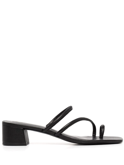 Reformation Meena Toe Ring Block Heel Sandal In Black