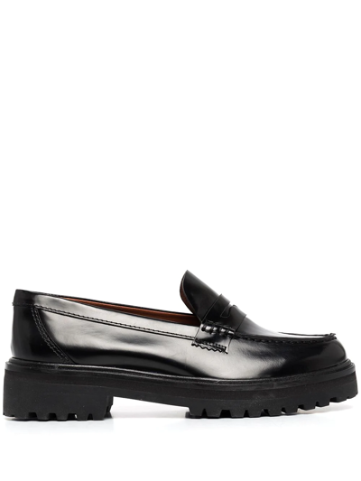 Shop Reformation Agathea Chunky Loafers In Schwarz