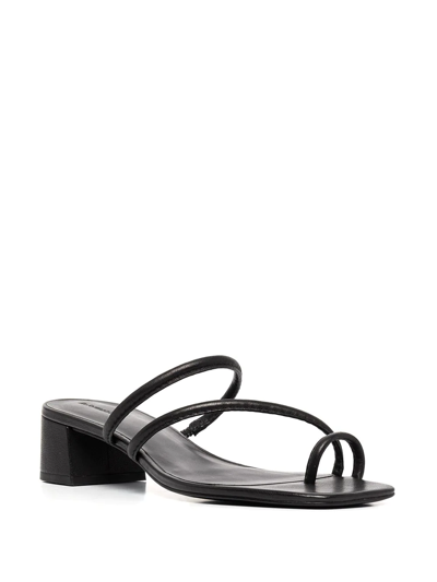 Shop Reformation Meena 35mm Toe-ring Sandals In Black