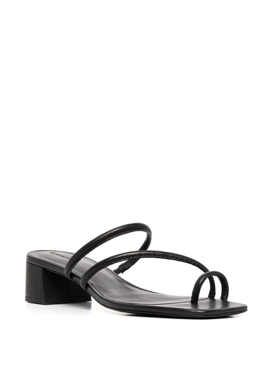 Reformation Meena Toe Ring Block Heel Sandal In Black