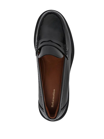 Shop Reformation Agathea Chunky Loafers In Schwarz