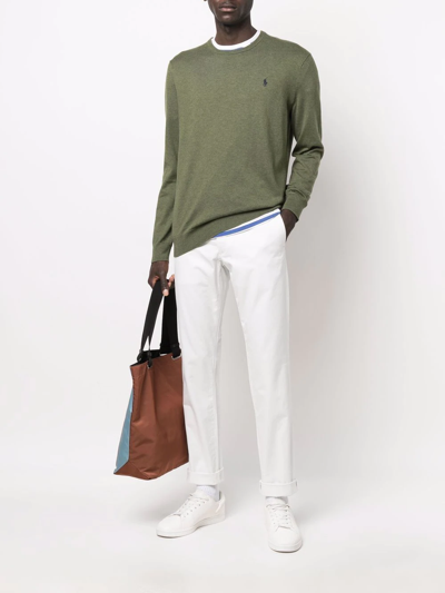 Polo Ralph Lauren Four-pocket Cotton Chino Trousers In Weiss