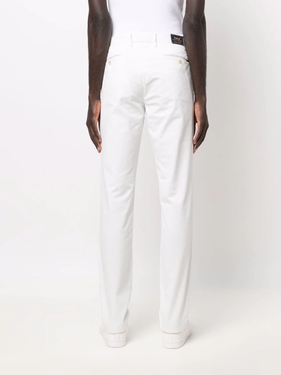 Polo Ralph Lauren Four-pocket Cotton Chino Trousers In Weiss