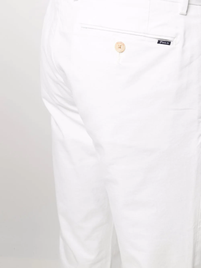 Polo Ralph Lauren Four-pocket Cotton Chino Trousers In Weiss