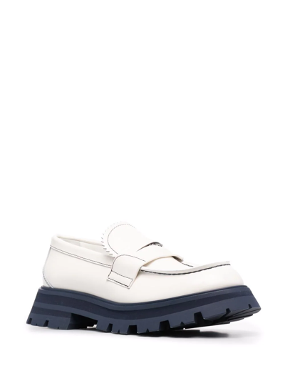 Shop Alexander Mcqueen Wander Chunky Lug Loafers In Weiss