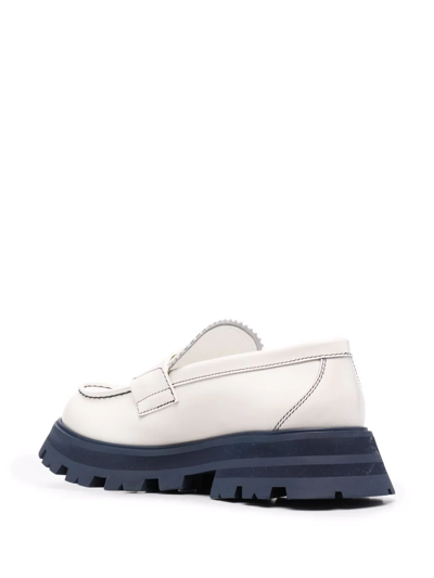 Shop Alexander Mcqueen Wander Chunky Lug Loafers In Weiss