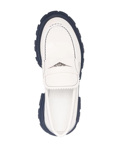 Shop Alexander Mcqueen Wander Chunky Lug Loafers In Weiss