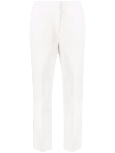 Shop Jil Sander Cropped Cotton Trousers In Weiss