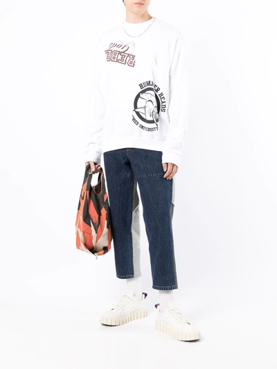 Shop Undercoverism Logo-print Crew Neck Sweatshirt In Weiss