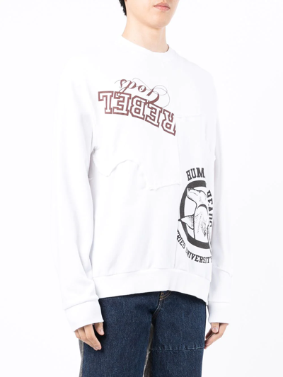 Shop Undercoverism Logo-print Crew Neck Sweatshirt In Weiss