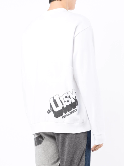 Shop Undercoverism Logo-print Crew Neck Sweatshirt In Weiss