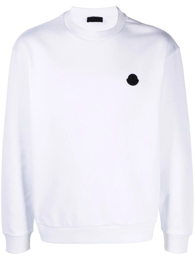 Shop Moncler Logo-print Sweatshirt In Weiss