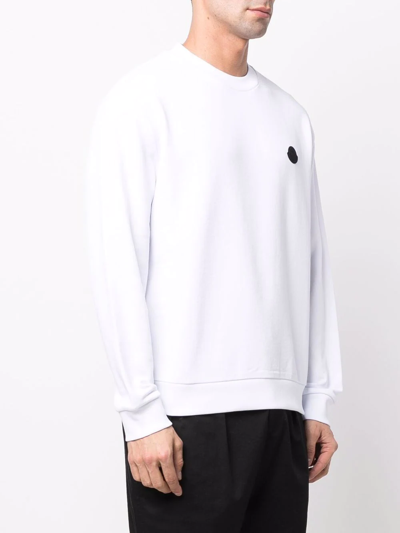 Shop Moncler Logo-print Sweatshirt In Weiss