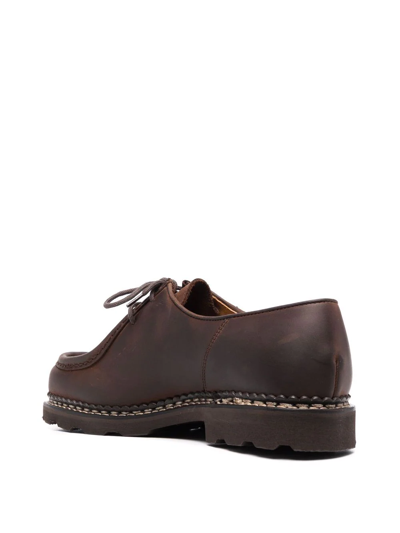 Shop Paraboot Michael Leather Derby Shoes In Braun