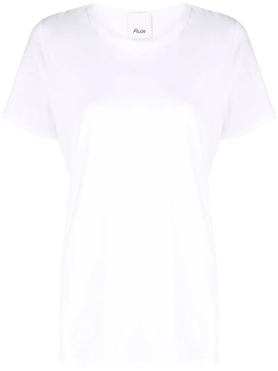 Shop Allude Short-sleeve Cotton T-shirt In Weiss