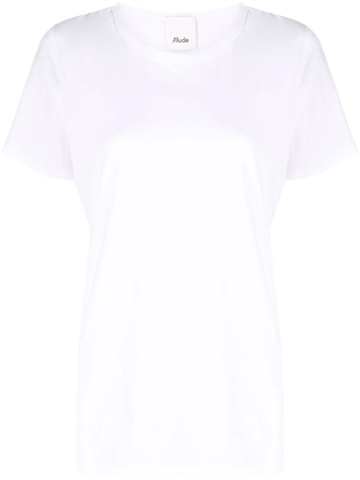 Allude Round-neck Short-sleeve T-shirt In Weiss