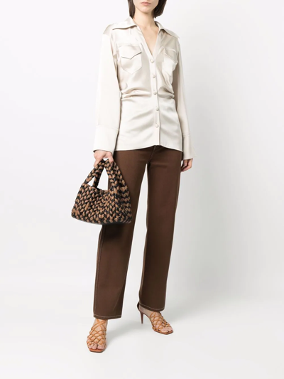 Nanushka Woven Top-handle Tote In Schwarz
