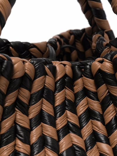 Nanushka Woven Top-handle Tote In Schwarz