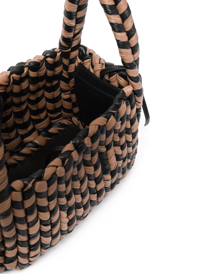 Nanushka Woven Top-handle Tote In Schwarz