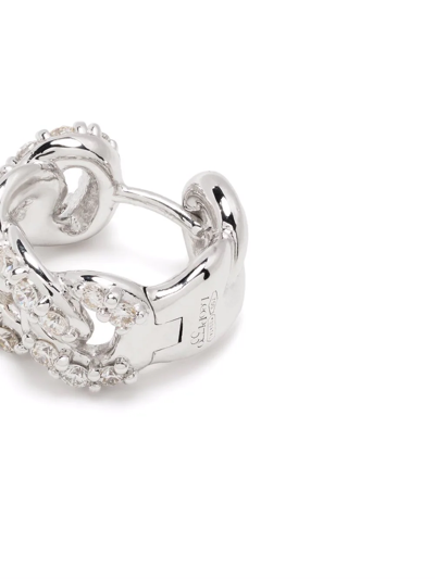 Leo Pizzo 18kt White Gold Groumette Diamond Earring In Silber