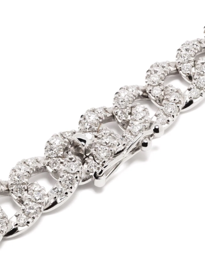 Shop Leo Pizzo 18kt White Gold Groumette Diamond Bracelet In Silber