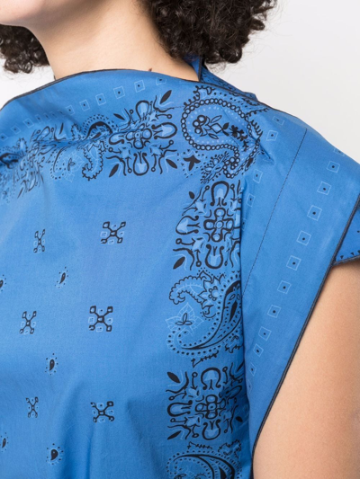 Shop Kenzo Bandana-print Asymmetric Dress In Blau