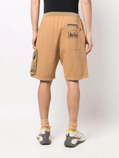 Shop Aries Side Cargo-pocket Shorts In Nude