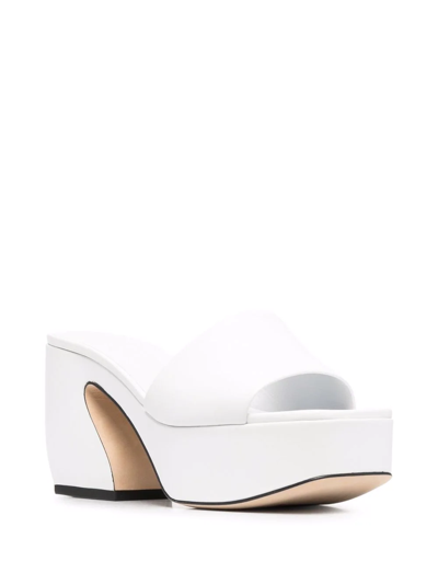 Shop Si Rossi Chunky-platform Mules In Weiss