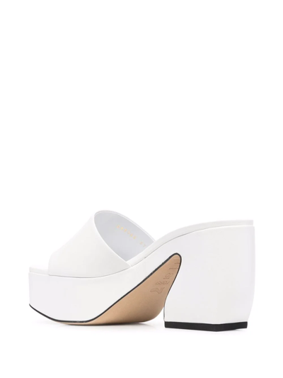Shop Si Rossi Chunky-platform Mules In Weiss