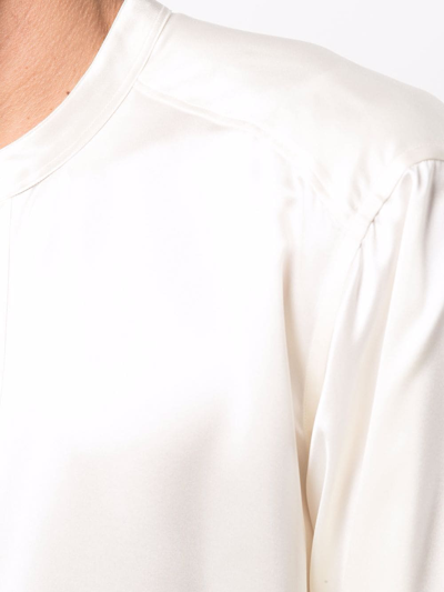 Dolce & Gabbana Oversized Shirt In Stretch Silk Charmeuse In Weiss