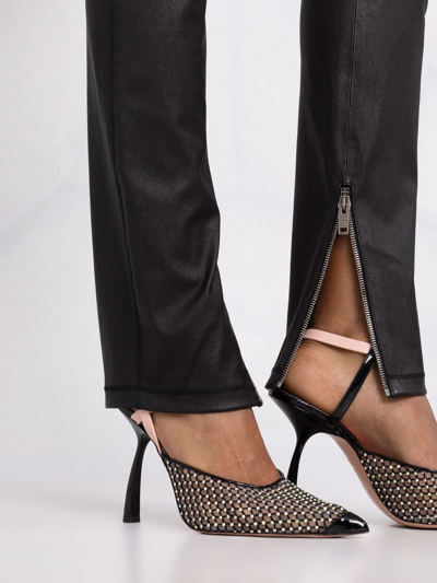Givenchy Polished-finish Zip-detail Trousers In Schwarz