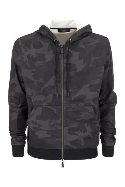 Shop Kiton Cotton Hooded Sweatshirt In Dark Grey