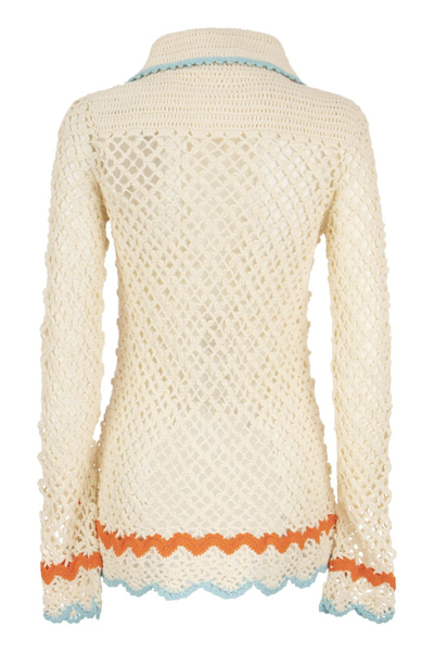 Shop Sportmax Semele - Cotton Knitted Shirt In Ivory