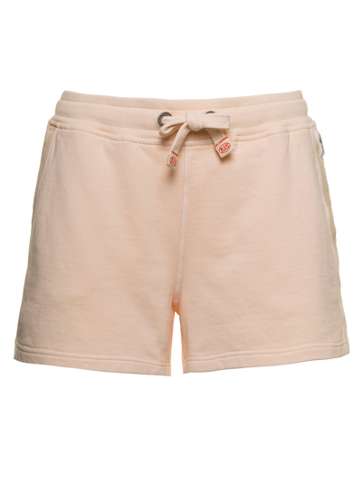 Shop Parajumpers Woman's Pink Cotton Shorts With Logo