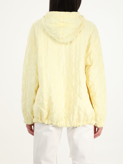 Shop Jil Sander Yellow Quilted Jacket In Cream